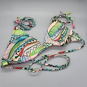 Victoria's Secret White/Neon/Multi Bikini Top